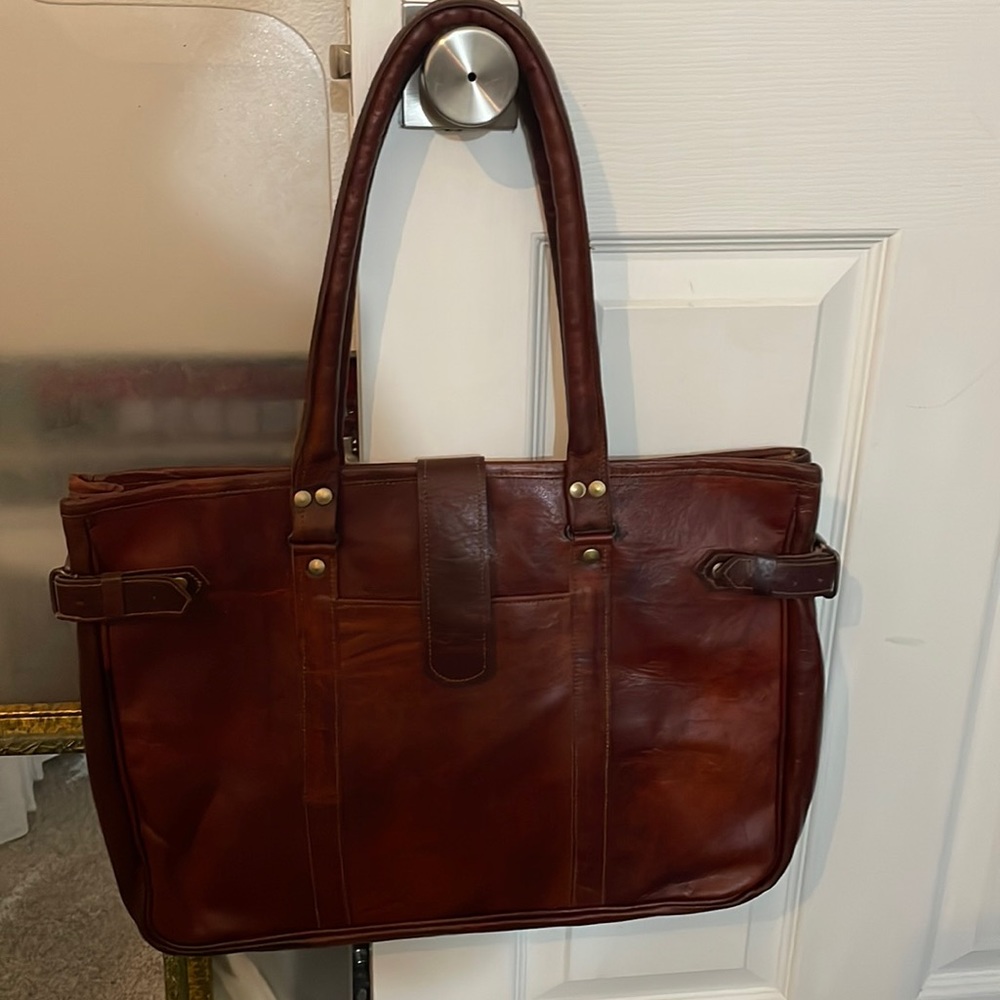 Leather laptop bag